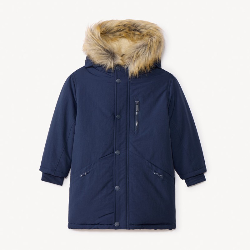 Parka à capuche avec fausse fourrure amovible garçon