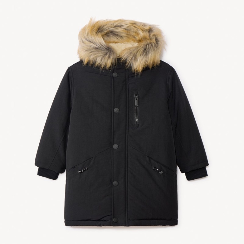 Parka à capuche avec fausse fourrure amovible garçon