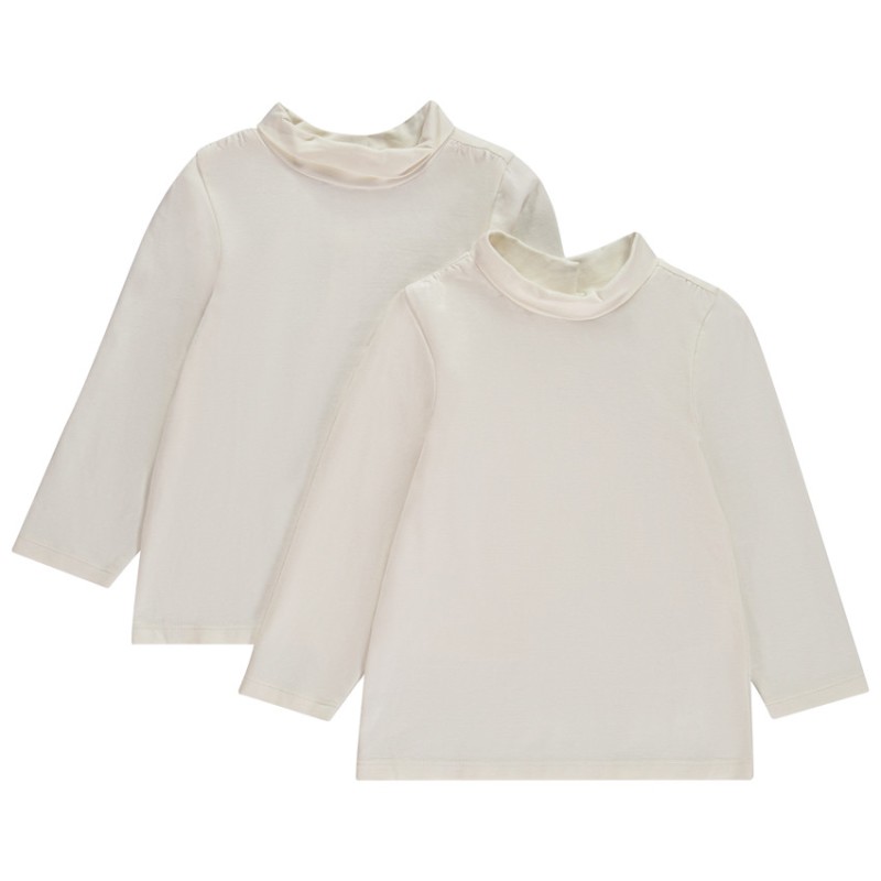 Sous-pull uni col cheminé pour bébé fille