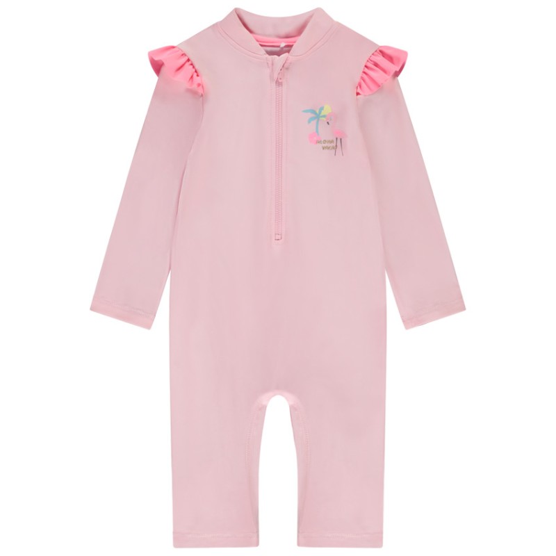 Combinaison anti-UV avec print flamant rose pour bébé fille