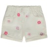 Short denim avec broderies marguerites fille