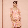 Robe manches 3/4 bouffantes imprimé floral pour femme