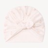 Bonnet turban uni avec nœud et fronce pour bébé fille