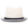 Borsalino tressé en paille bicolore avec galon garçon