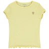 T-shirt manches courtes côtelé à cœur brodé fille