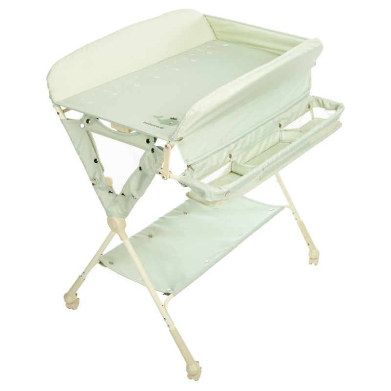 Table à langer pliable en tissu avec toise vert