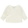 Gilet effet cache-cœur uni en tricot pour bébé fille