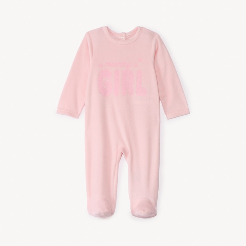 Dors-bien en velours print "Mummy's girl" pour bébé fille