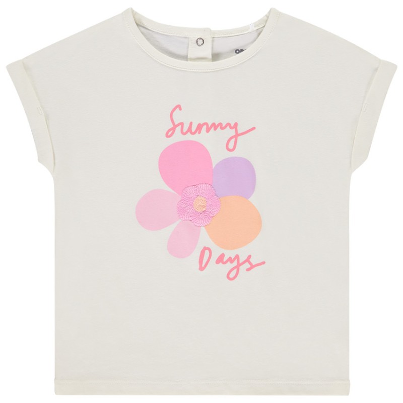 T-shirt manches courtes fantaisie forme boîte pour bébé fill