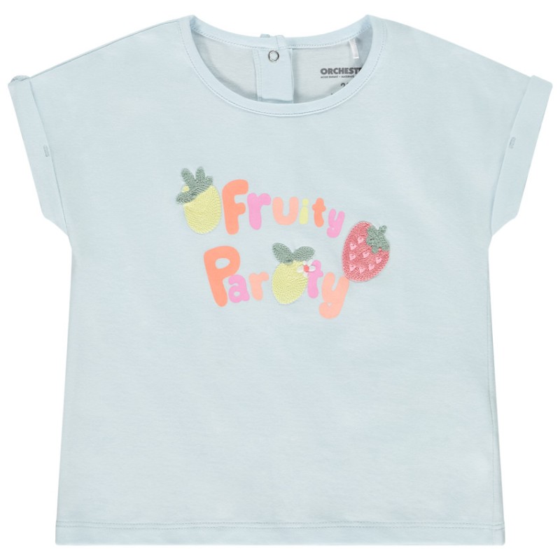 T-shirt manches courtes fantaisie forme boîte pour bébé fill