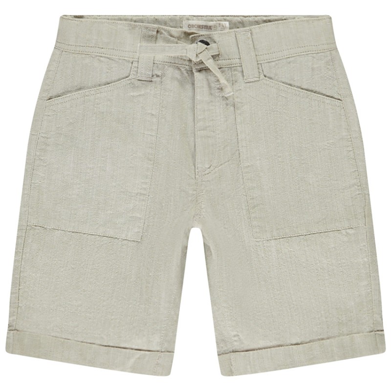 Bermuda uni en toile tissée garçon