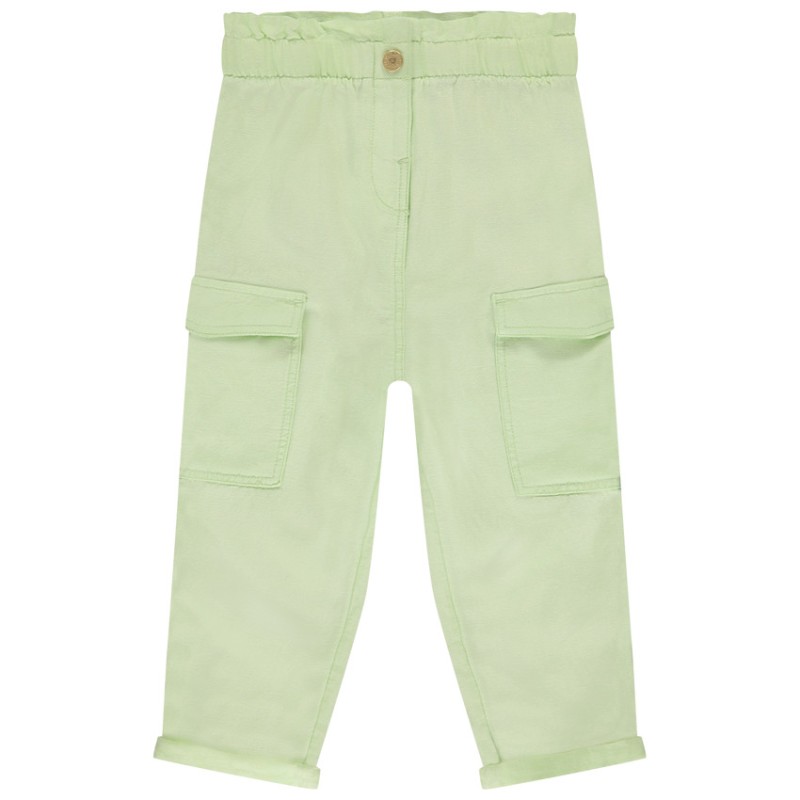 Pantalon uni style cargo pour bébé fille