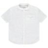 Chemise manches courtes uni à col mao