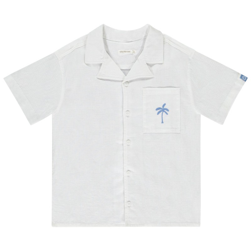 Chemise manches courtes avec palmier fantaisie garçon