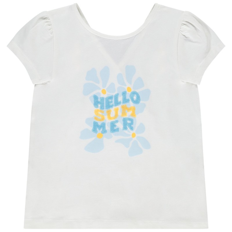 T-shirt manches courtes à sequins et dos croisé fille