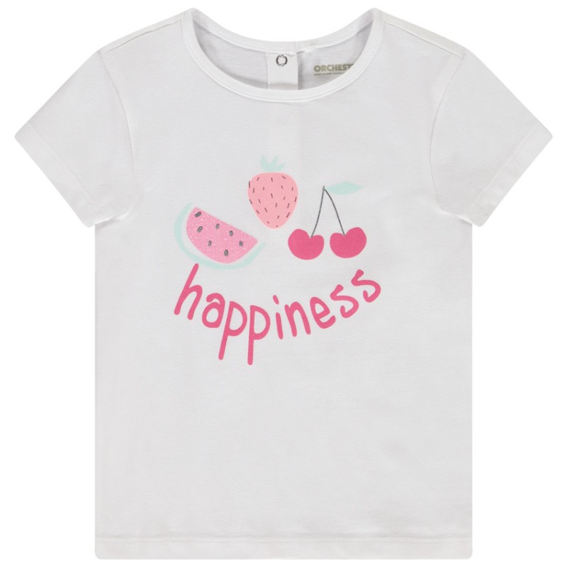 T-shirt manches courtes à motif pailleté pour bébé fille