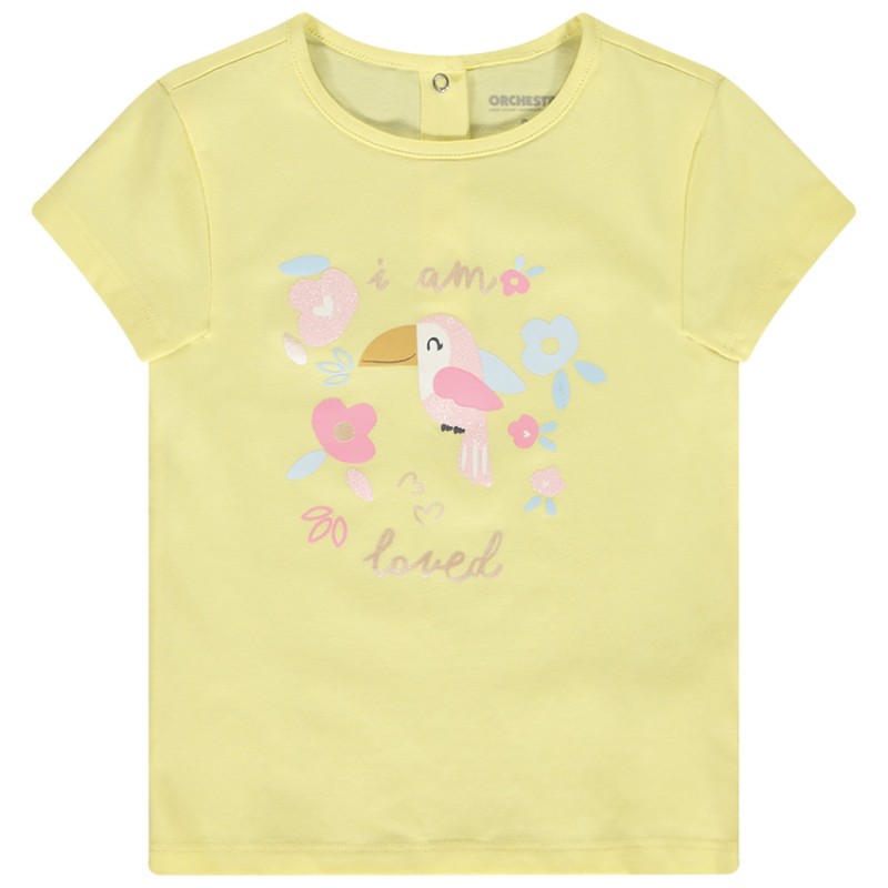 T-shirt manches courtes à motif pailleté pour bébé fille