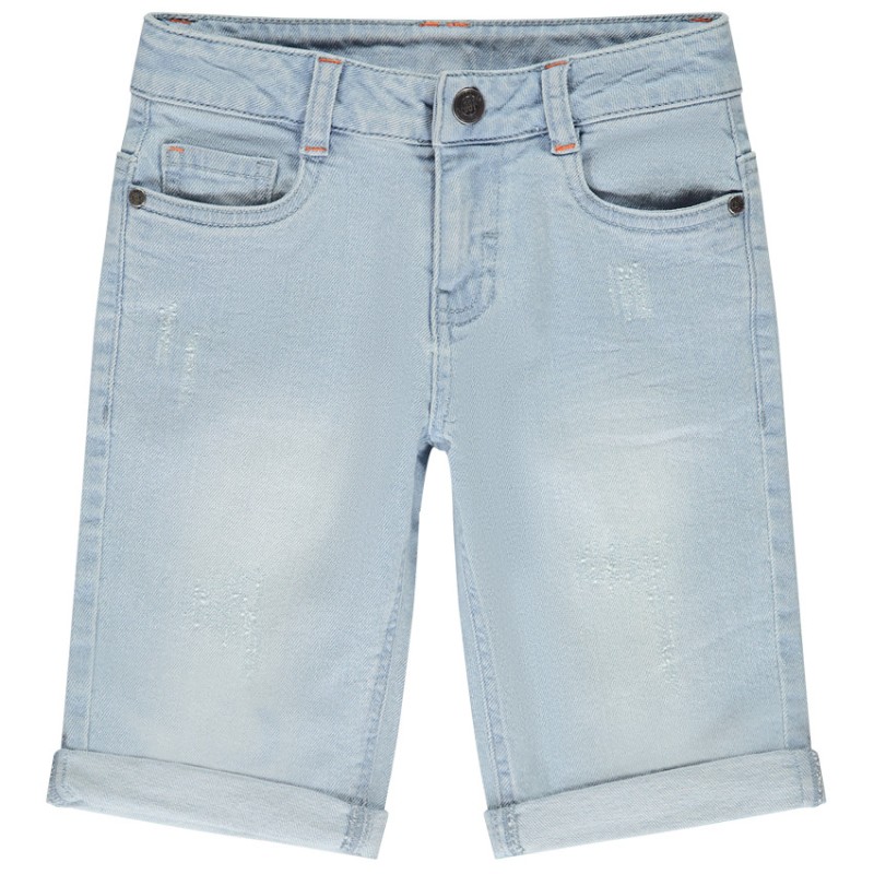 Bermuda en jean effets used et délavé garçon
