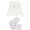 Set pyjama long bi-matière à carreaux vichy fille