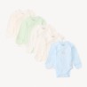 Lot de 5 bodies manches longues fantaisie pour bébé prématur