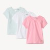 Lot de 3 t-shirts manches courtes unis pour bébé fille