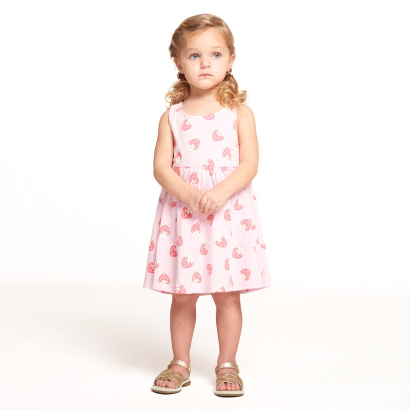 Robe sans manches imprimé fantaisie pour bébé fille