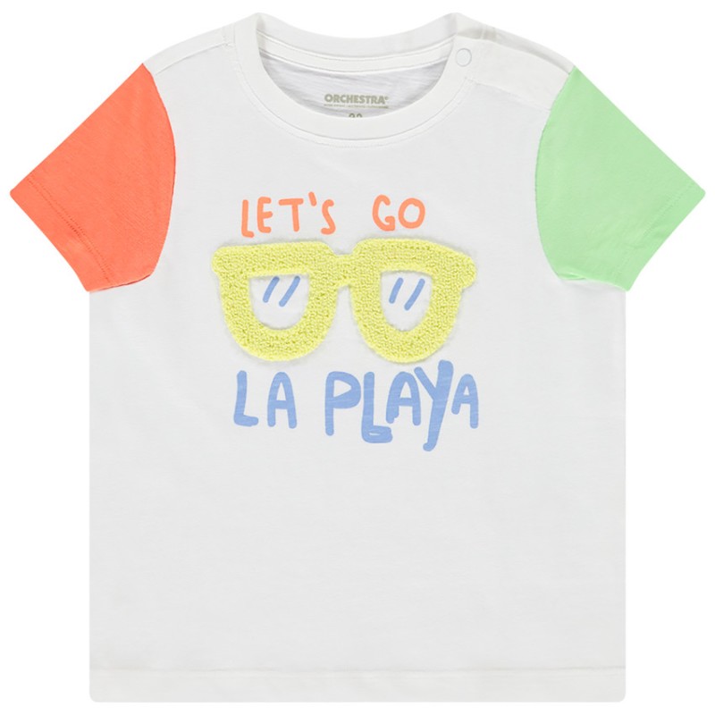 T-shirt manches courtes avec broderie effet bouclette pour b