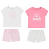 Lot de 2 pyjamas 2 pièces t-shirt + short fantaisie fille