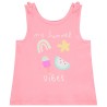 Débardeur avec nouettes et glitter print pour bébé fille