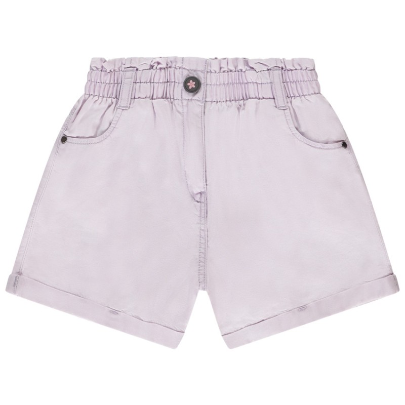 Short uni à taille mockée fille