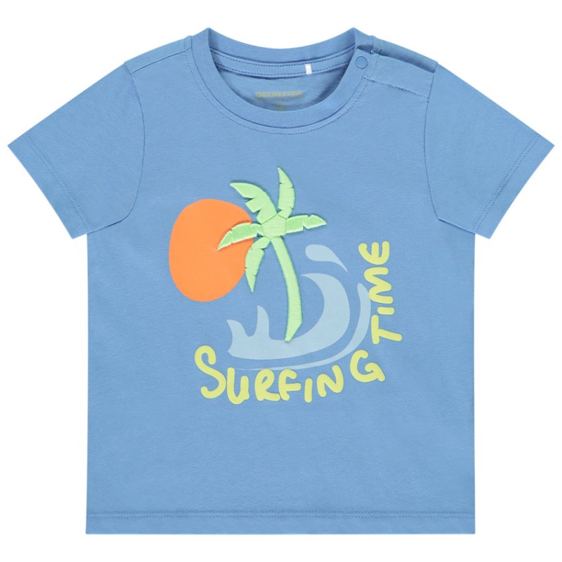 T-shirt manches courtes à motif tropical fantaisie pour bébé