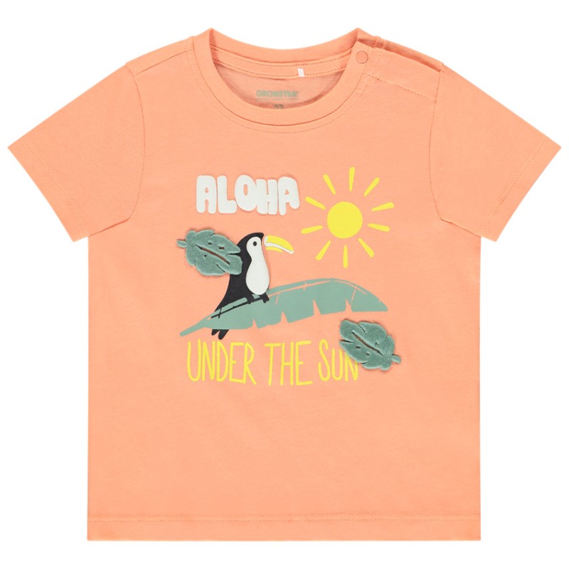 T-shirt manches courtes à motif tropical fantaisie pour bébé