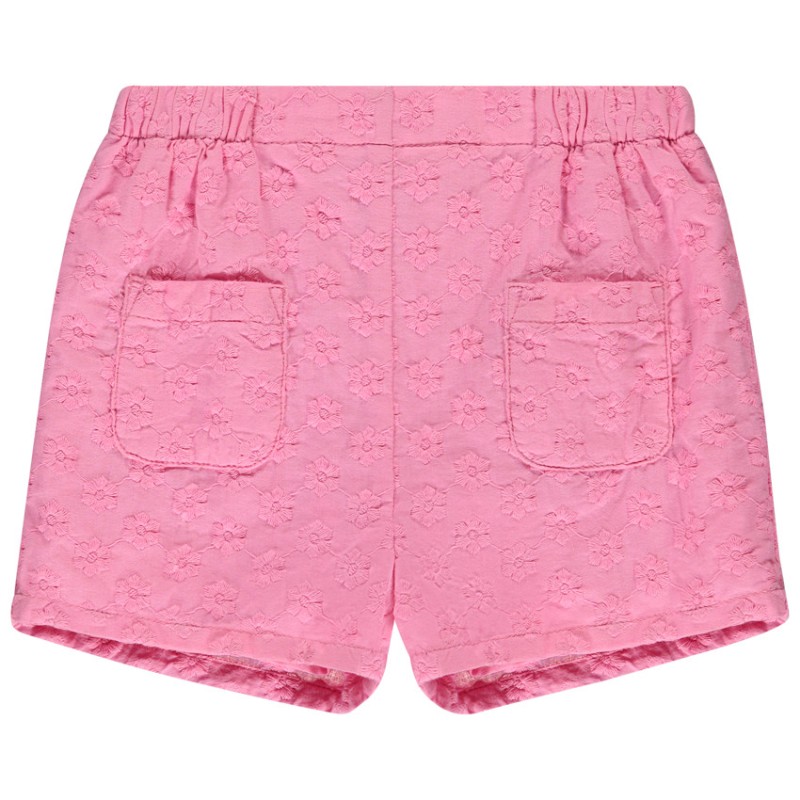 Short uni en broderie anglaise fleurie pour bébé fille