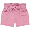 Short à nouer en toile unie pour bébé fille