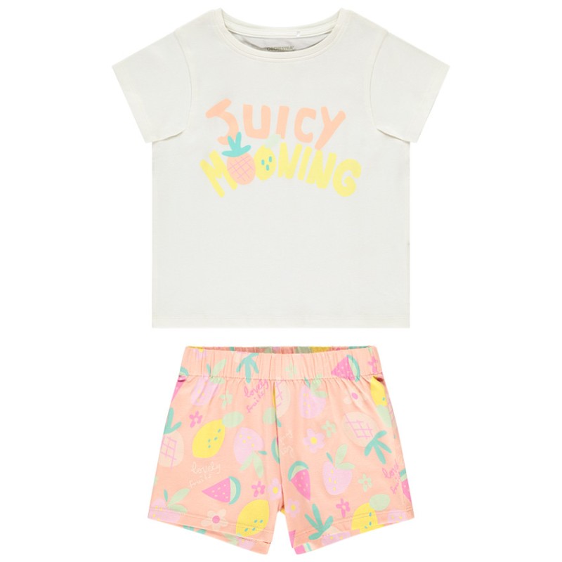 Set pyjama court motifs fruits fille