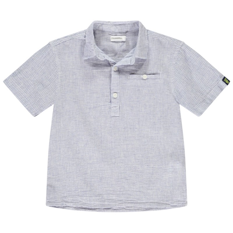 Chemise manches courtes en toile uni garçon