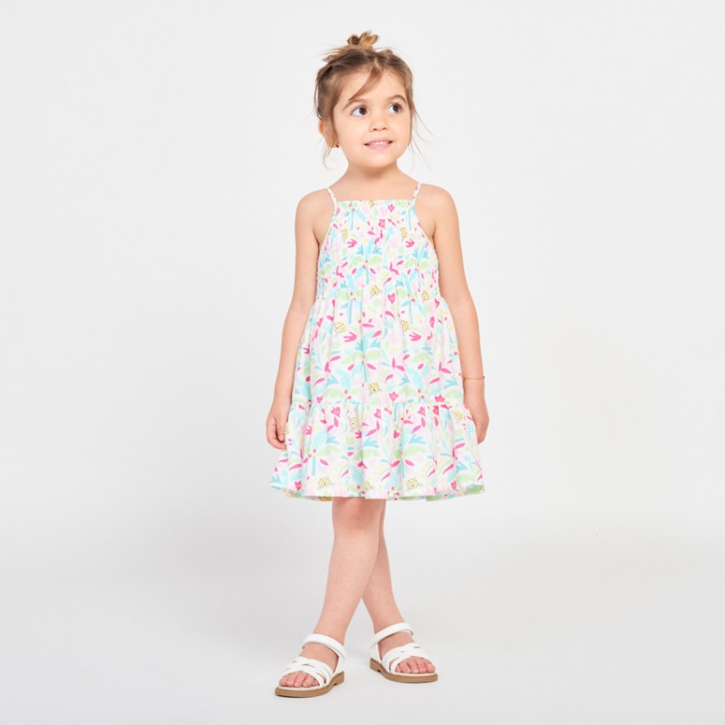 Robe sans manches avec imprimée fleurs et léopards pour bébé