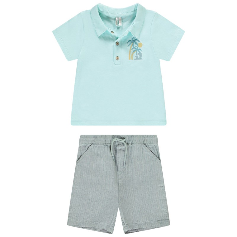 Ensemble 2 pièces avec bermuda fantaisie pour bébé garçon