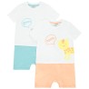 Lot de 2 combinaisons courtes effet 2 en 1 fantaisies pour b