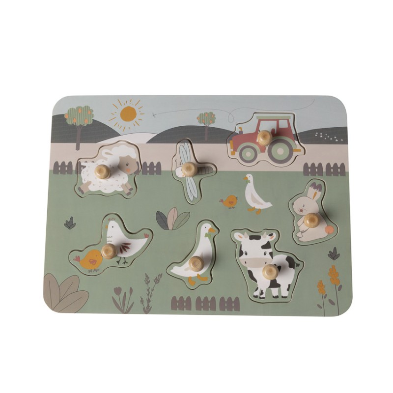 Puzzle en bois 7 pièces La Vie à la Ferme