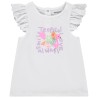 T-shirt manches courtes volantées motif pailleté pour bébé f