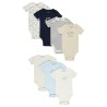 Lot de 7 bodies manches courtes motifs baleines pour bébé ga