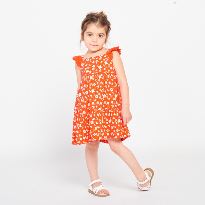 Robe en maille cloquée imprimé fleurs pour bébé fille