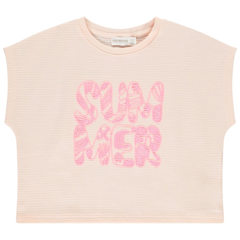 T-shirt manches courtes en forme boîte fantaisie fille