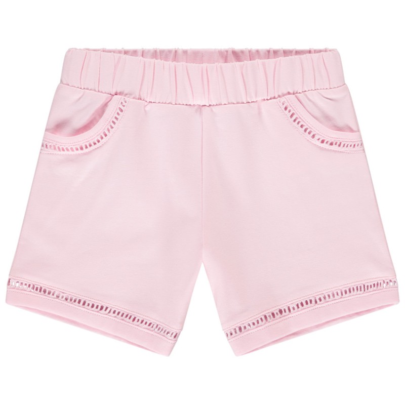 Short uni en molleton avec détails ajourés fille