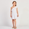 Robe asymétrique en broderie anglaise volantée fille