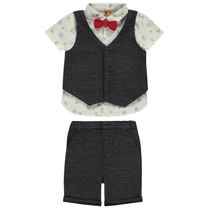 Ensemble de fête 4 pièces avec nœud papillon pour bébé garço