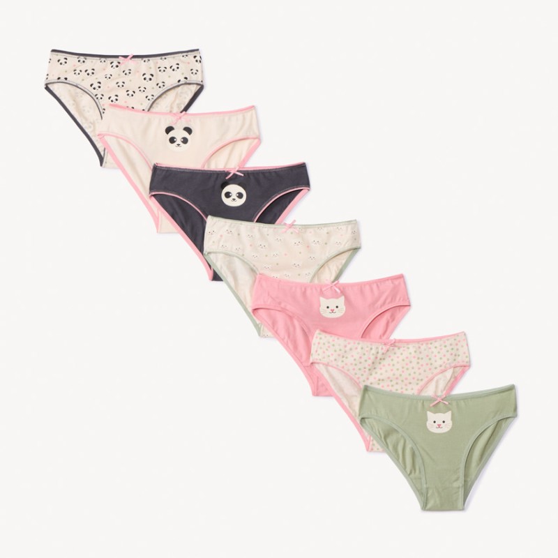 Lot de 7 culottes motifs animaux fille