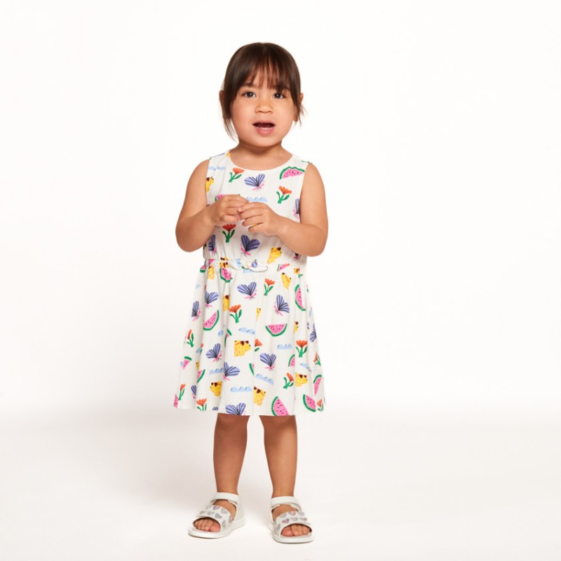 Robe sans manches imprimé fantaisie pour bébé fille