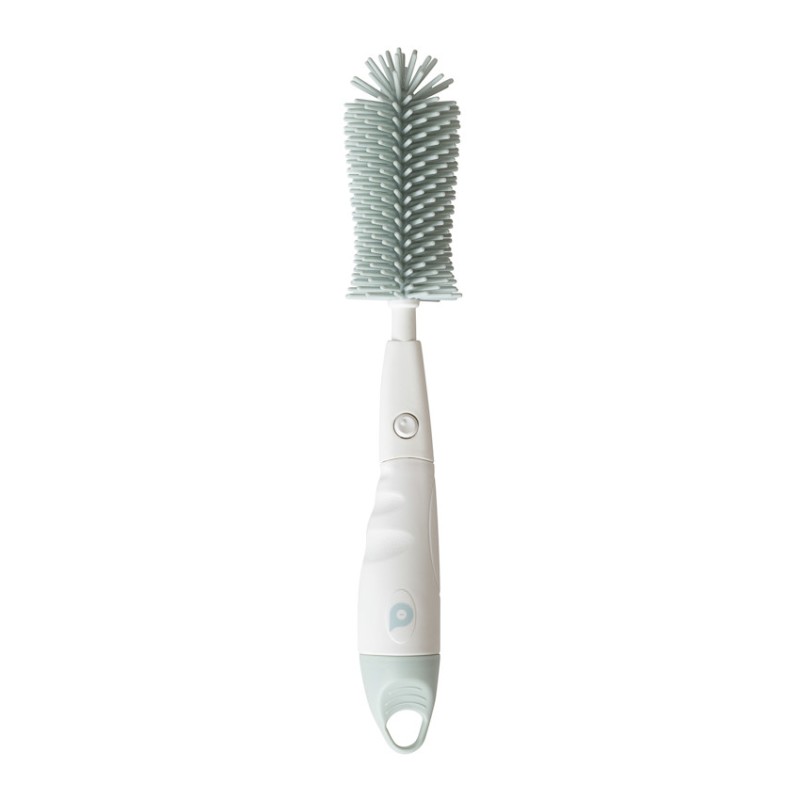 Goupillon 2 en 1 en silicone blanc/vert
